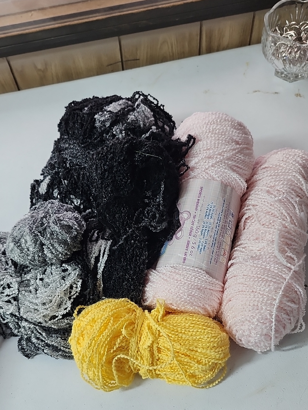 Mixed Yarn Bundle - Pink, Black, Yellow, Gray